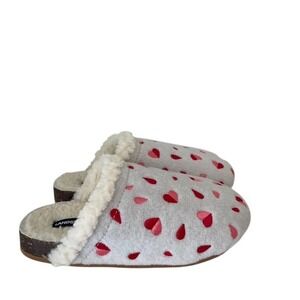 NEW Lands' End Women's Tossed Hearts Felt Scuff Slippers Valentine's Gift Size 7
